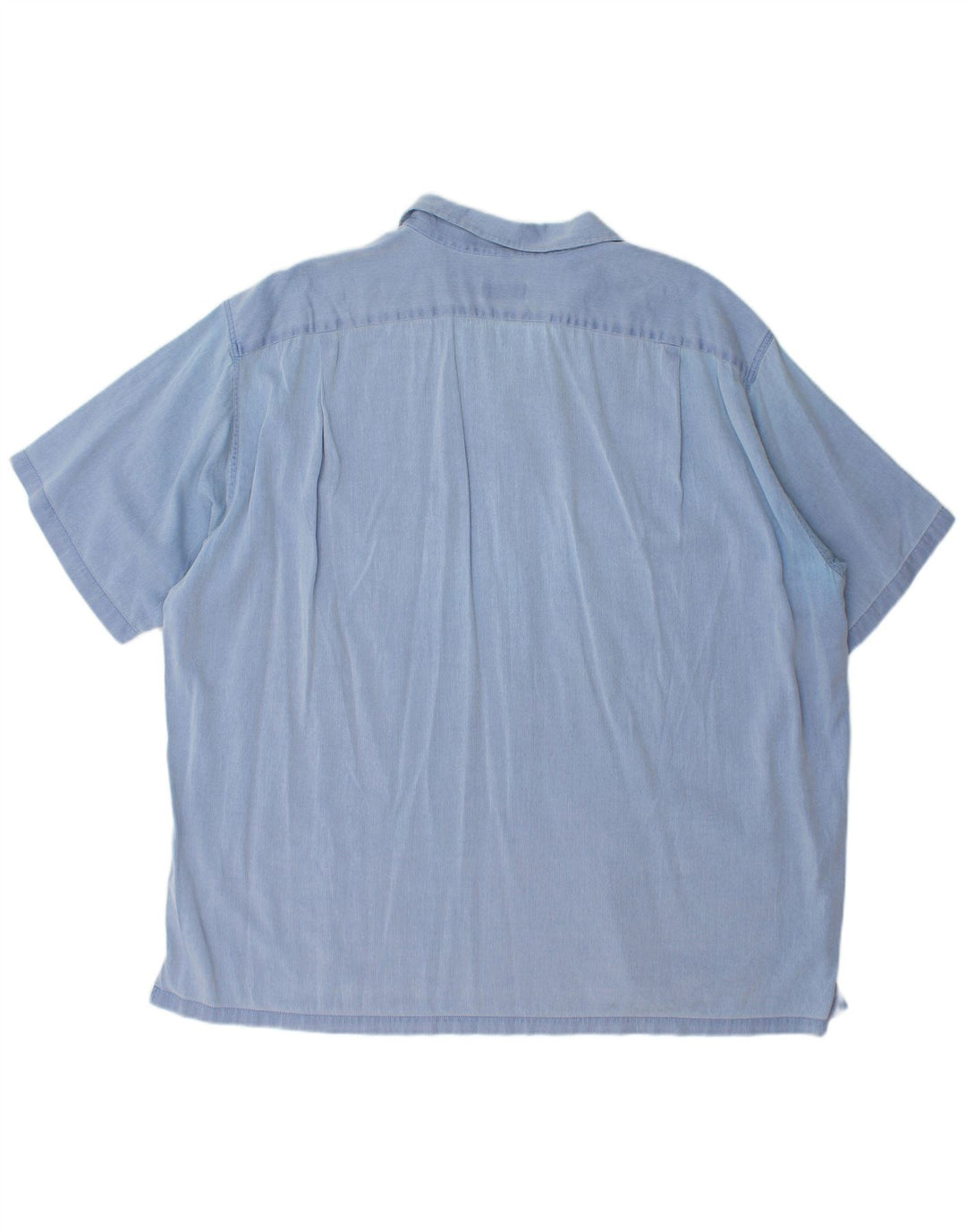 Camisa masculina de manga curta LACOSTE tamanho 45 XL algodão listrado azul