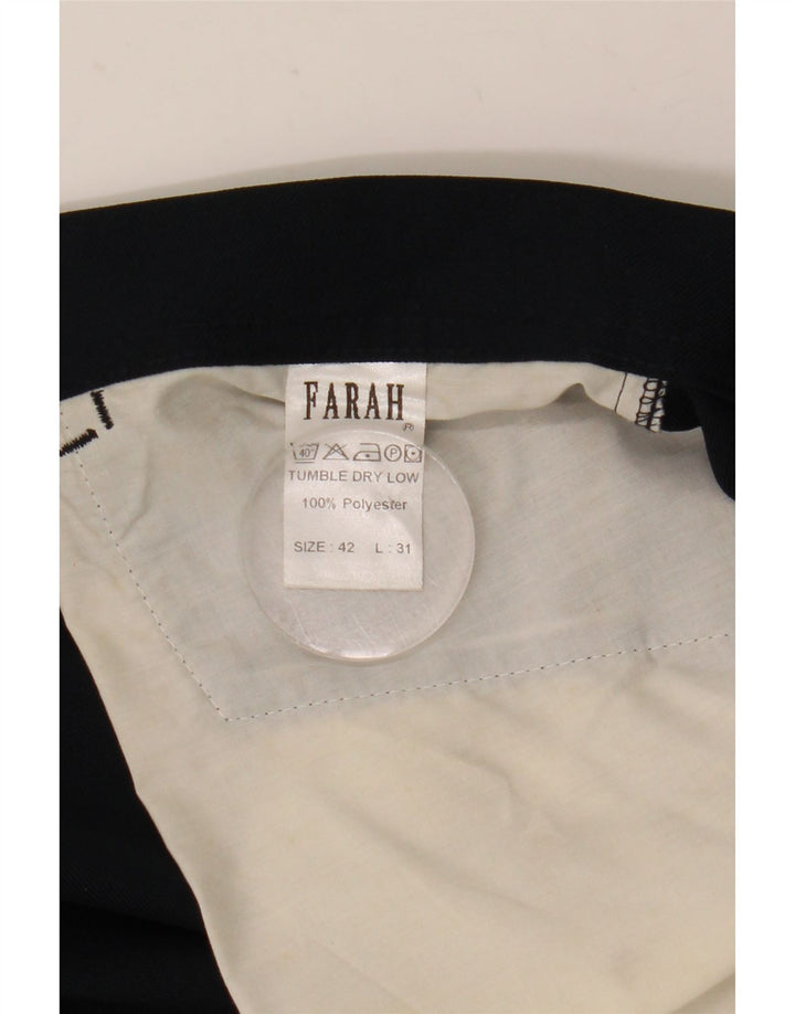 Calça masculina reta casual Farah W42 L31 poliéster azul marinho