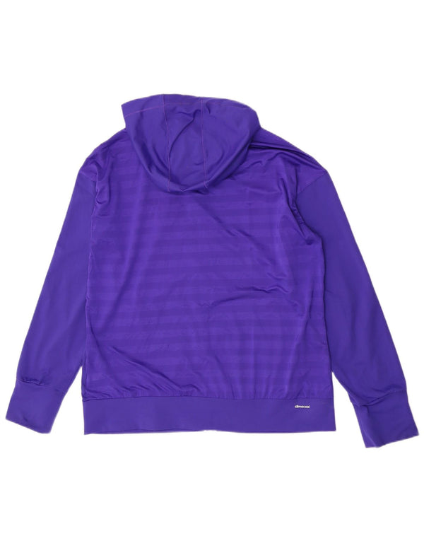 Adidas Womens Climacool Zip Hoodie Sweater UK 20/22 XL Roxo Listrado