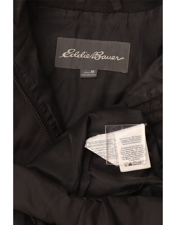 Casaco acolchoado feminino EDDIE BAUER UK 14 poliéster preto médio