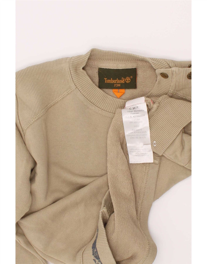 Timberland Meninos Graphic Sweatshirt Jumper 2-3 Anos Algodão Bege