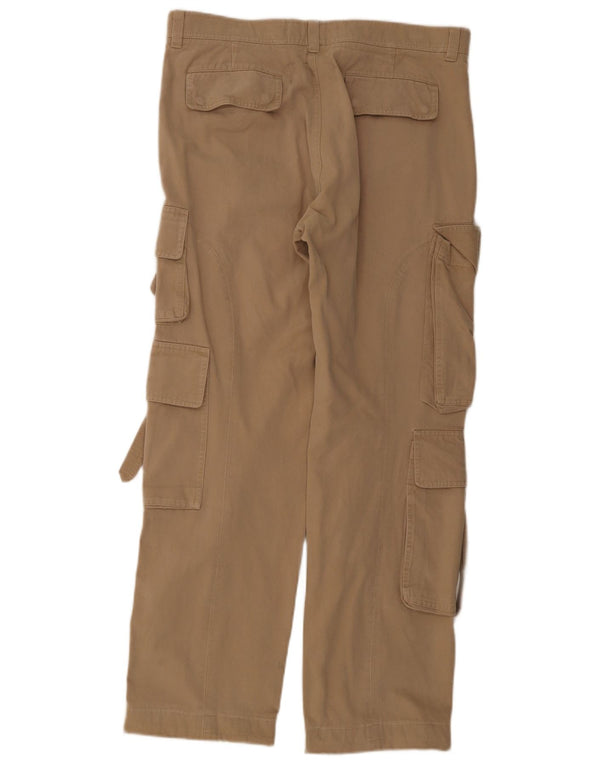 Calça cargo reta masculina Gazzarrini IT 52 XL W34 L32 algodão bege