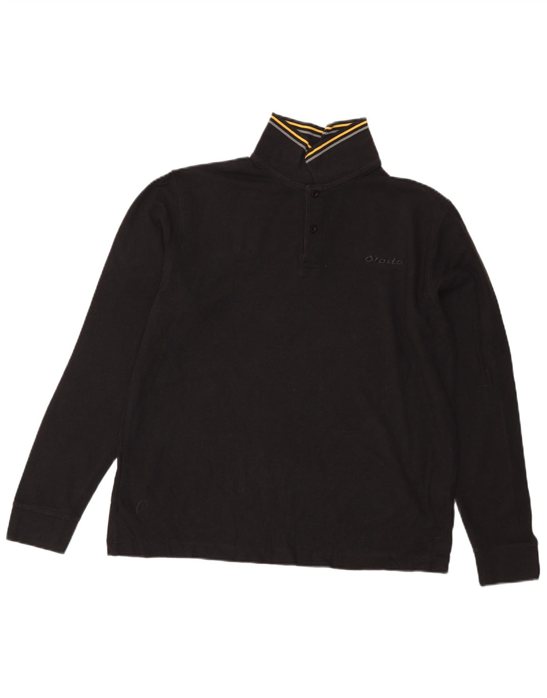 Camisa polo masculina de manga comprida Lotto grande preta