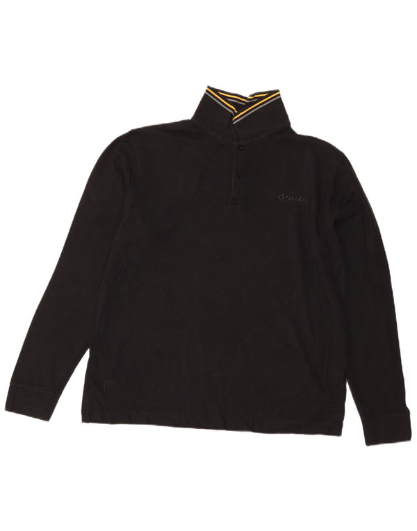 Camisa polo masculina de manga comprida Lotto grande preta