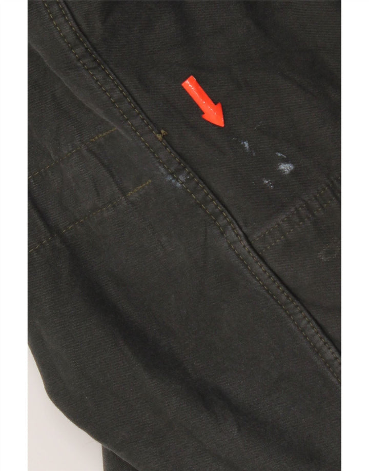 Jaqueta Parka masculina vintage com capuz UK 38 cinza médio