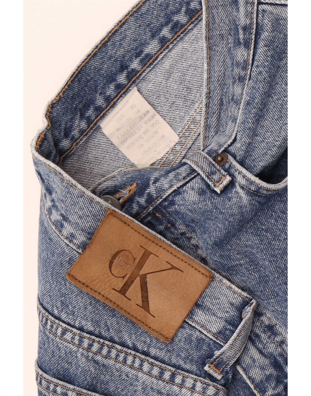 Calvin Klein Calça jeans masculina cônica W30 L30 algodão azul