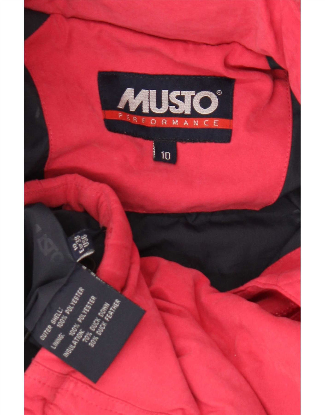 Jaqueta acolchoada superdimensionada feminina Musto UK 10 poliéster vermelho pequeno