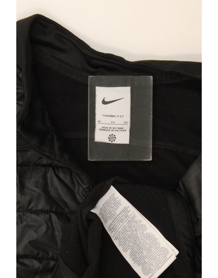 NIKE Masculino Dri Fit Zip Neck Moletom Jumper XL Preto Poliéster