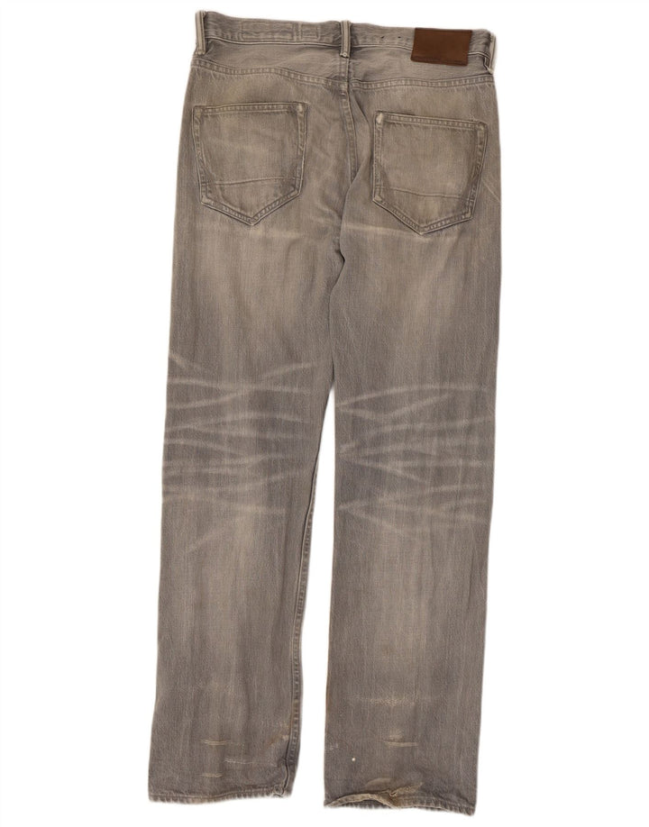 ALL SAINTS Calça jeans reta masculina W30 L31 algodão cinza