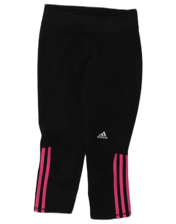 Adidas Womens Capri Leggings UK 8 Pequeno Poliéster Preto