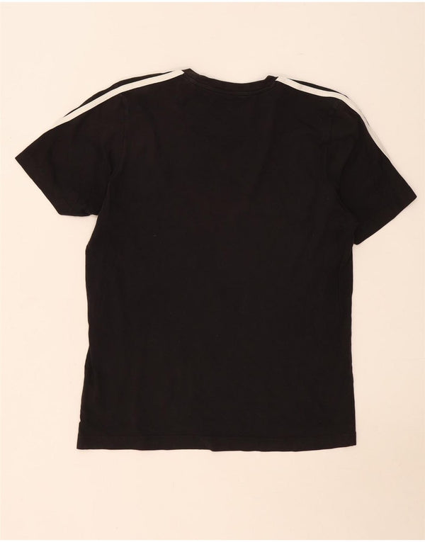 Adidas Mens Camiseta Top Médio Algodão Preto