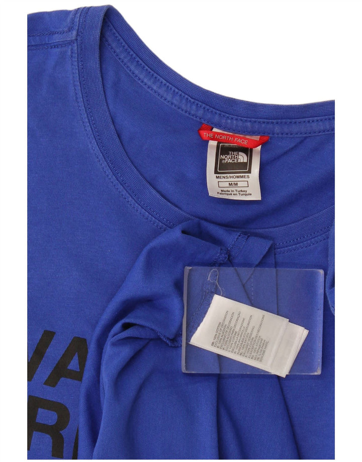 Camiseta gráfica masculina The North Face Top de algodão azul médio