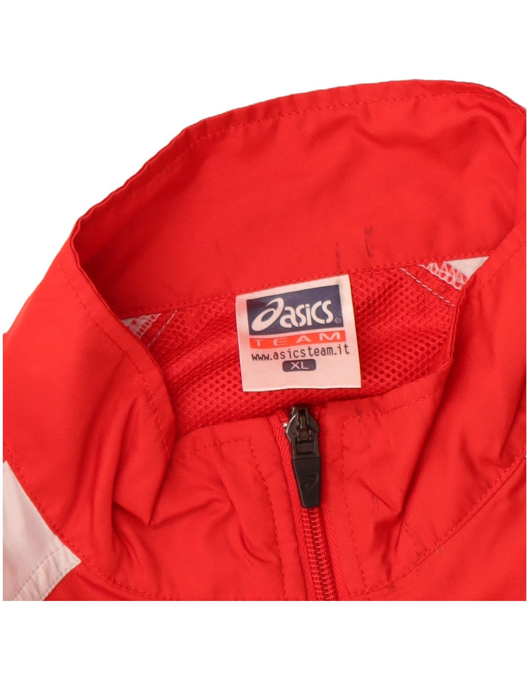 Jaqueta de chuva masculina ASICS UK 42 XL poliéster colorblock vermelho