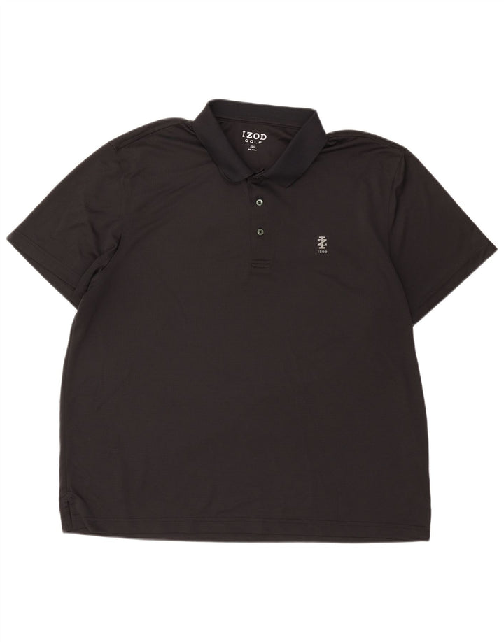 Camisa polo masculina Izod 2XL poliéster preto