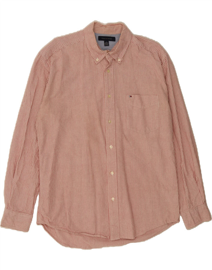 TOMMY HILFIGER Mens Shirt Large Red Pinstripe Vintage Tommy Hilfiger and Second-Hand Tommy Hilfiger from Messina Hembry 