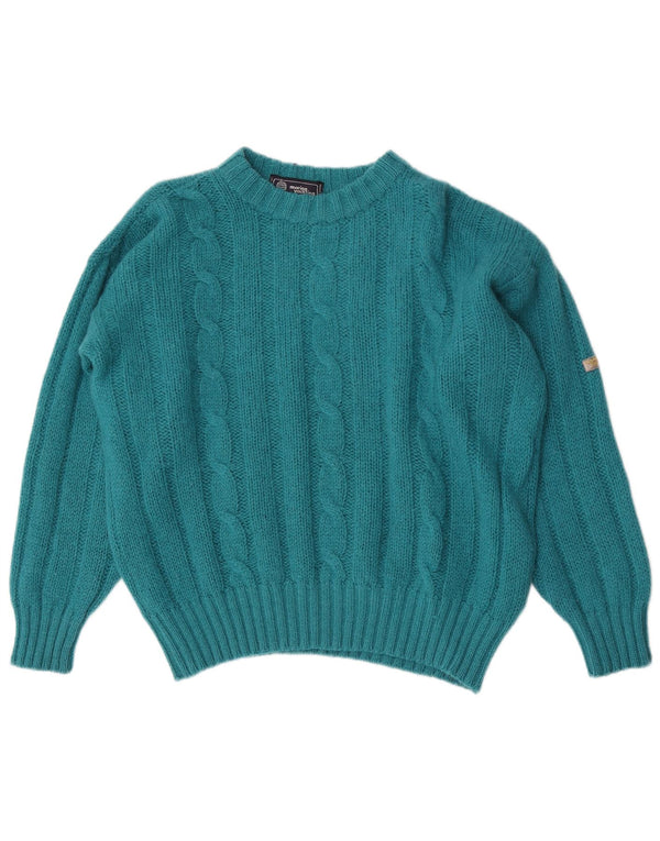 Suéter feminino Marina Yachting com gola redonda e lã azul UK 20 2XL