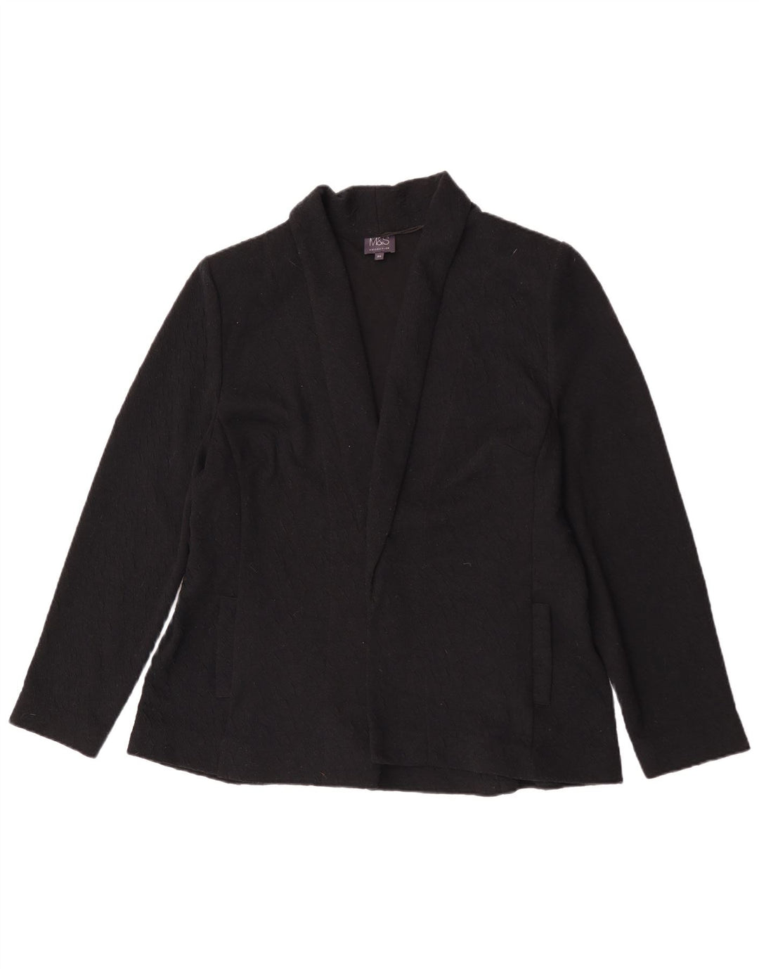 Jaqueta Blazer aberta feminina Marks & Spencer Reino Unido 20 2XL poliéster preto