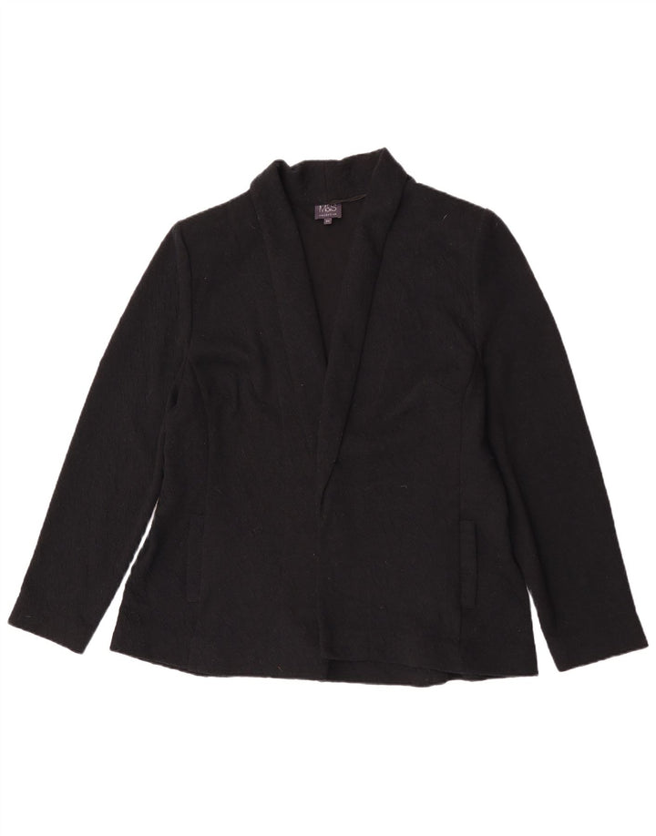 Jaqueta Blazer aberta feminina Marks & Spencer Reino Unido 20 2XL poliéster preto