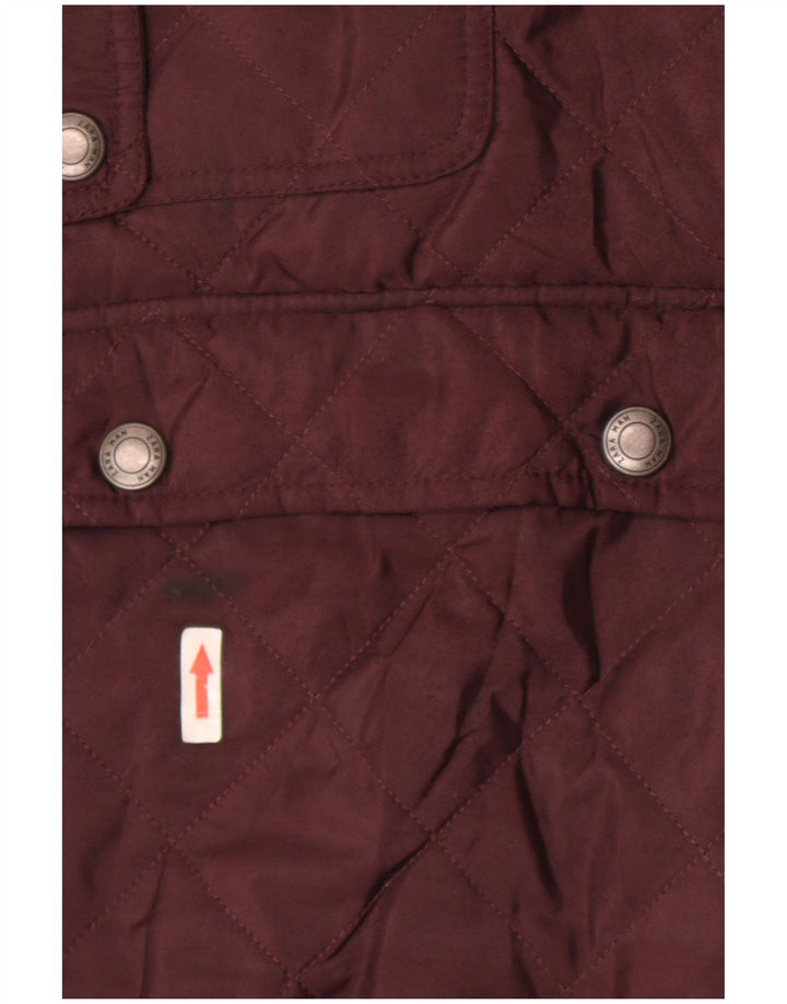 Jaqueta acolchoada masculina Zara UK 40 grande poliéster cor de vinho