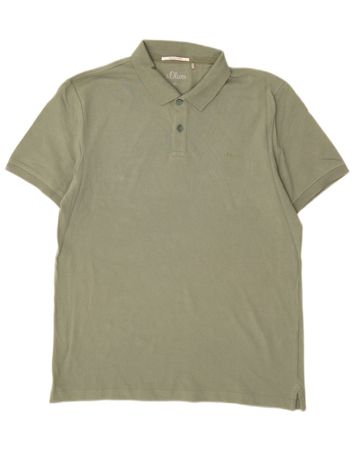 Camisa polo masculina S.Oliver grande algodão verde