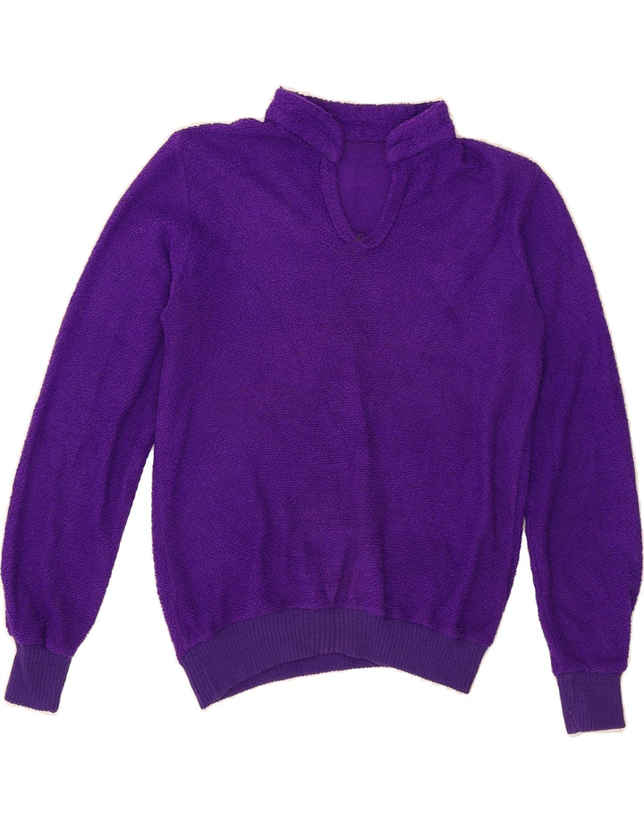 VINTAGE Womens Fleece Jumper UK 12 Medium Purple Vintage Vintage and Second-Hand Vintage from Messina Hembry 