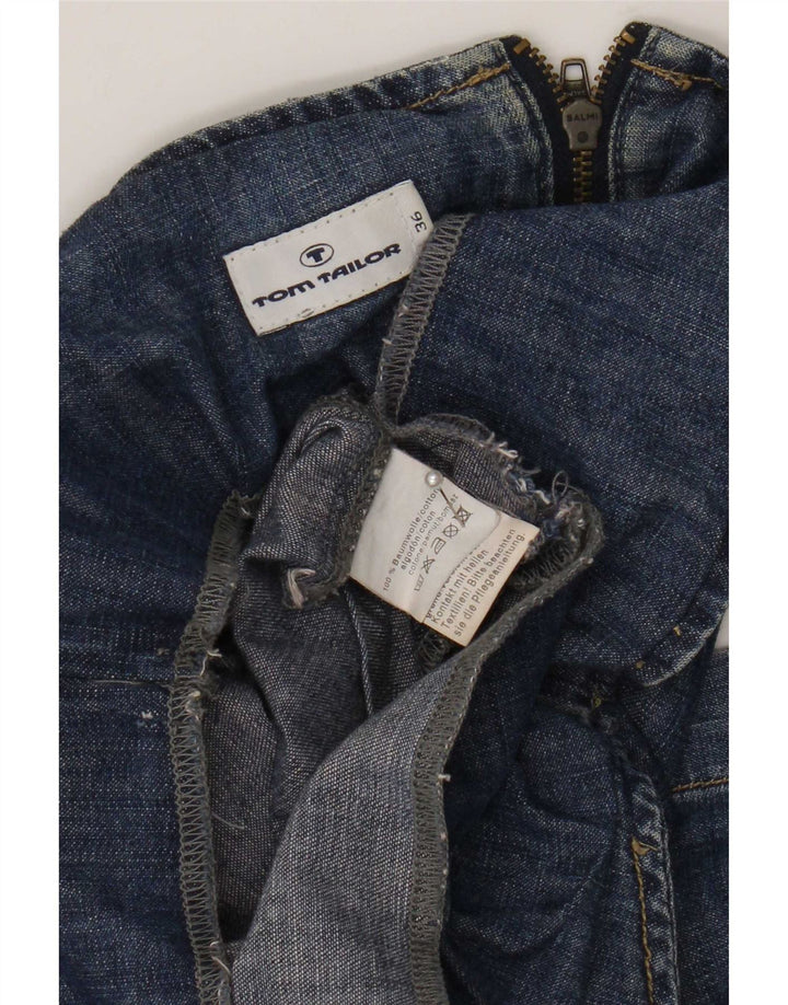 Vestido jeans feminino sem mangas Tom Tailor EU 36 pequeno algodão azul marinho