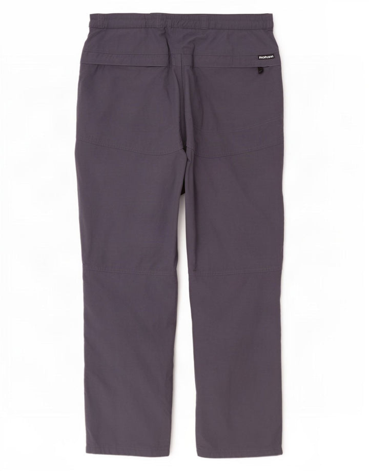 Calça feminina casual reta Rohan médio W30 L29 cinza poliamida