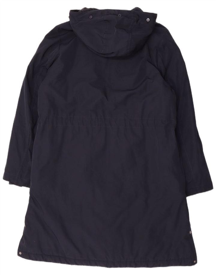 Casaco corta-vento feminino com capuz Marks & Spencer Reino Unido 14 médio azul marinho