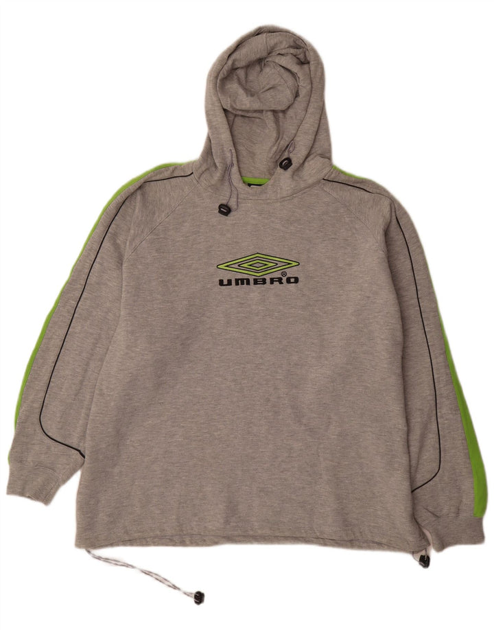 Umbro moletom com capuz gráfico masculino XL cinza colorblock poliéster