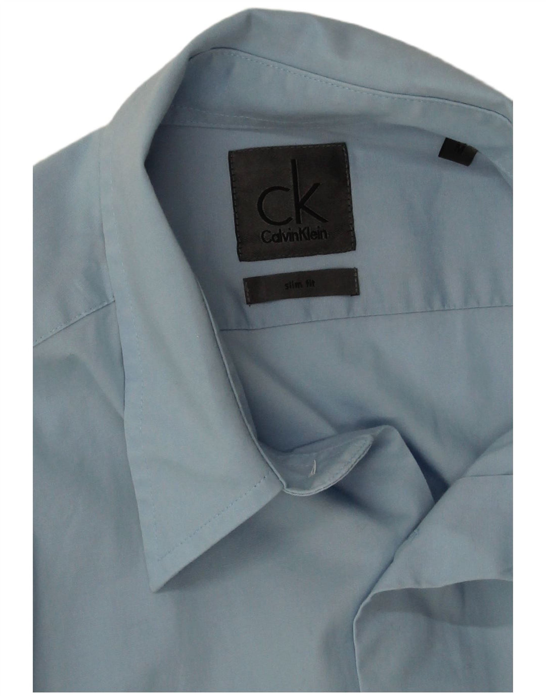 Camisa Calvin Klein Masculina Slim Fit Azul Médio Algodão
