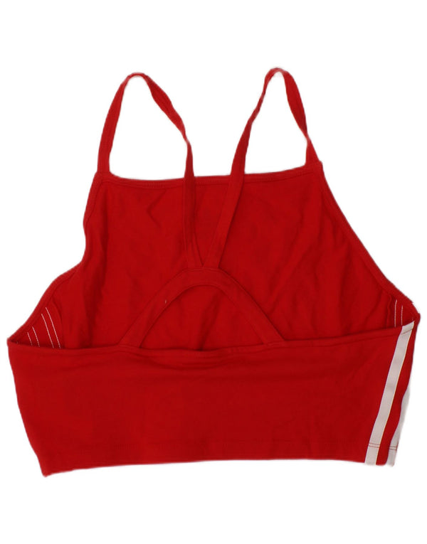 Sutiã esportivo gráfico feminino Adidas UK 12/14 médio algodão vermelho esportivo