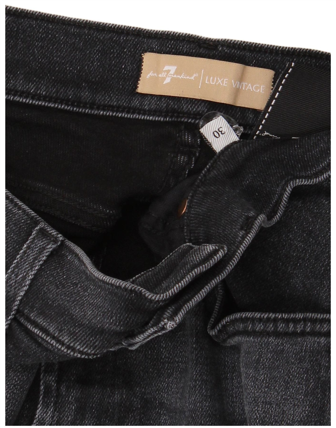 7 For All Mankind Jeans retos femininos W30 L27 Azul marinho