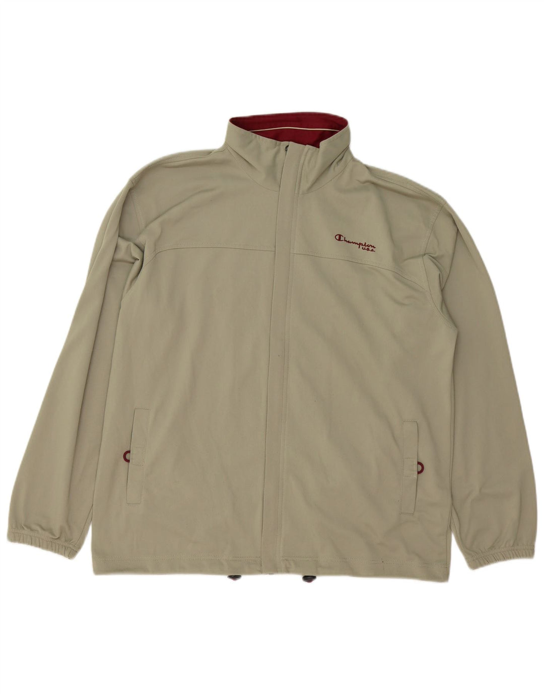CHAMPION Mens Treino Top Jaqueta Grande Poliéster Cáqui
