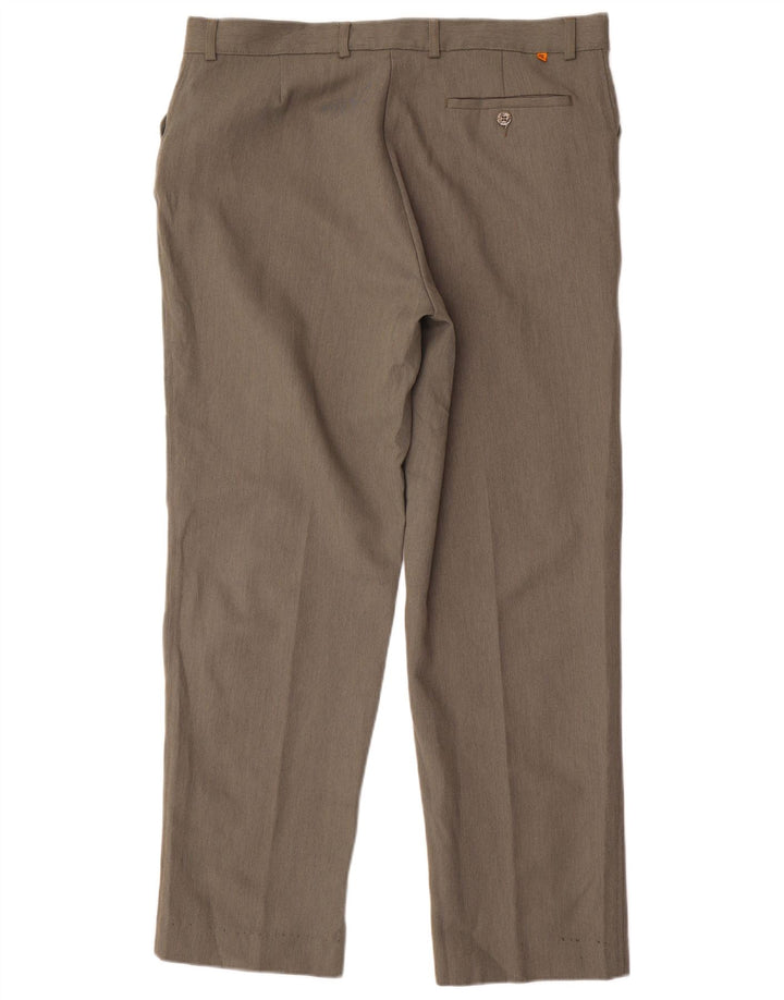 Calça casual reta masculina Farah W38 L31 poliéster cáqui