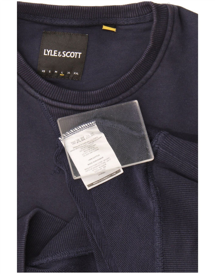 Lyle & Scott moletom masculino grande algodão azul marinho