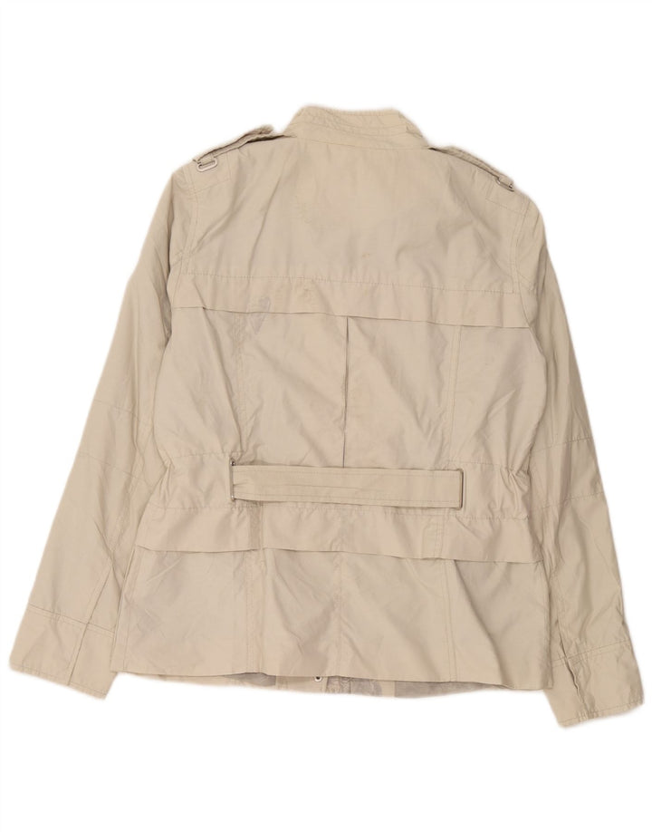 Jaqueta militar feminina Zara UK 14 algodão cinza médio