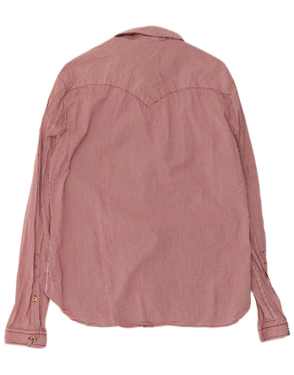 Camisa masculina Levi's de algodão guingão vermelho médio