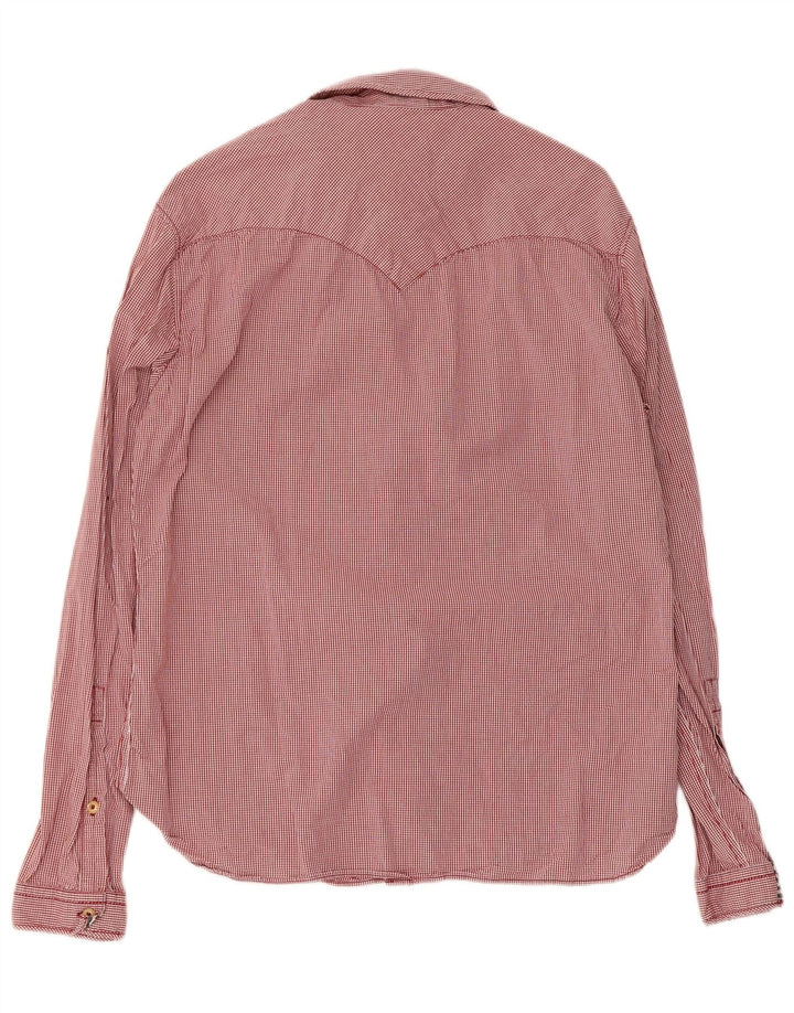 Camisa masculina Levi's de algodão guingão vermelho médio