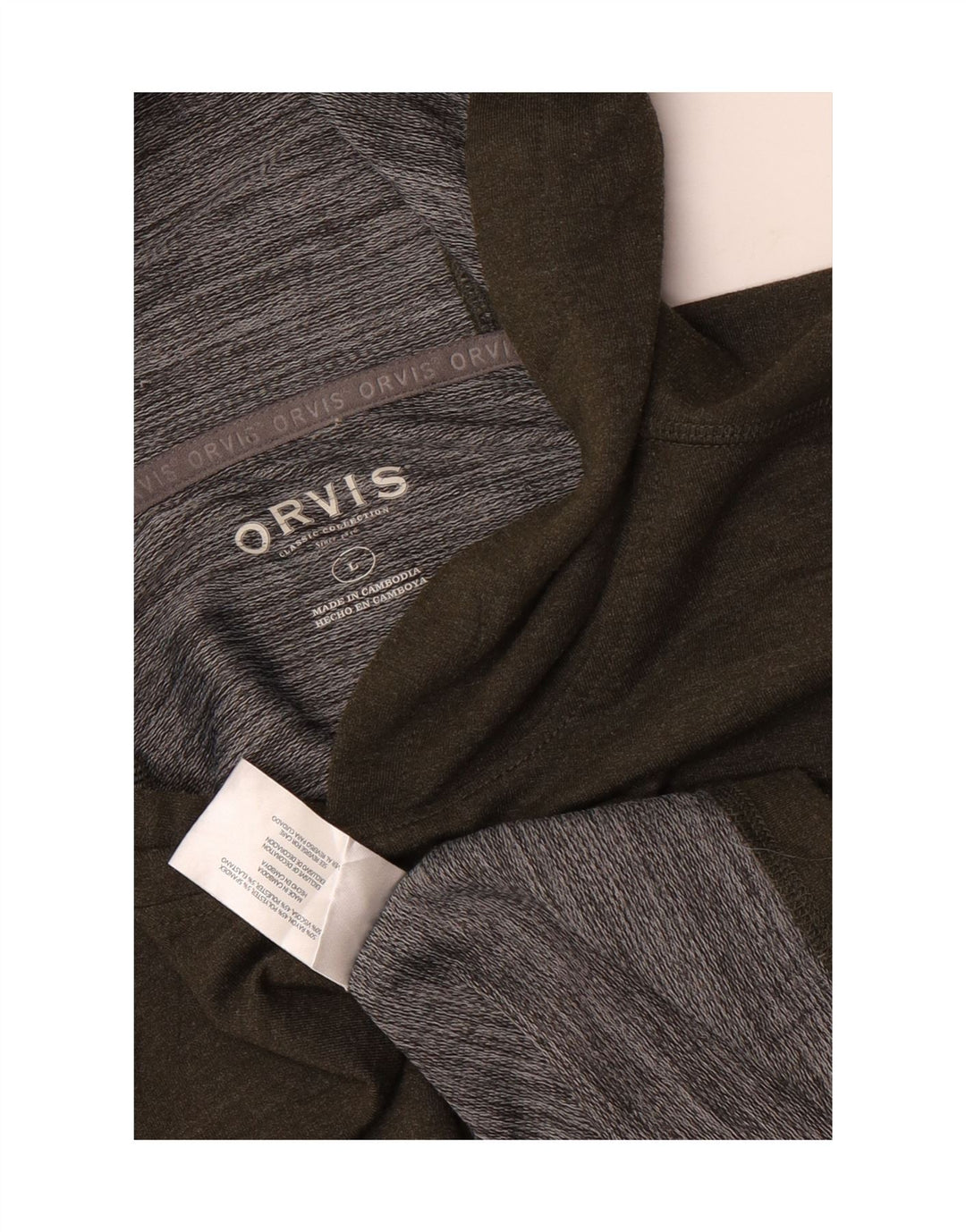 Suéter com capuz masculino Orvis grande rayon cáqui