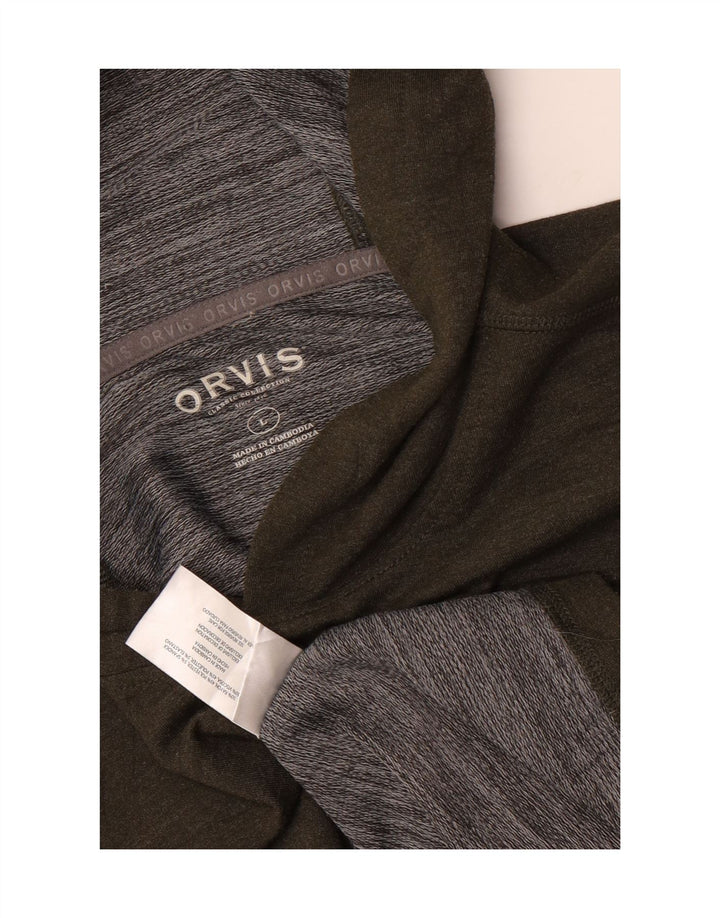 Suéter com capuz masculino Orvis grande rayon cáqui