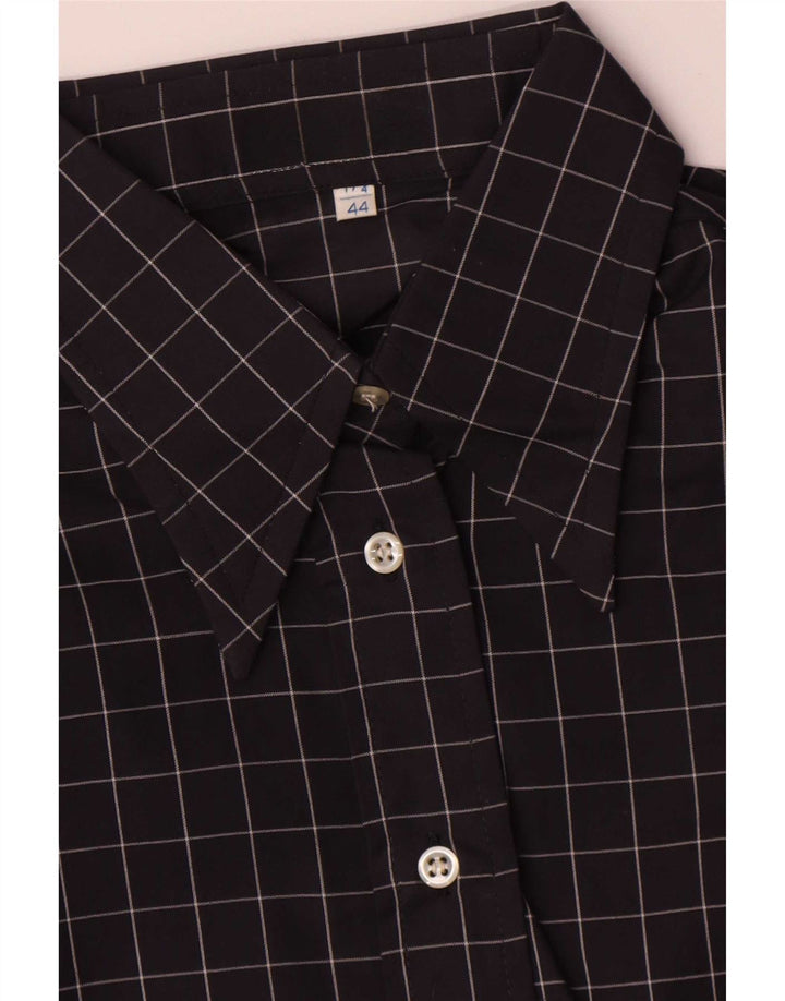 Camisa feminina vintage IT 44 xadrez preto médio