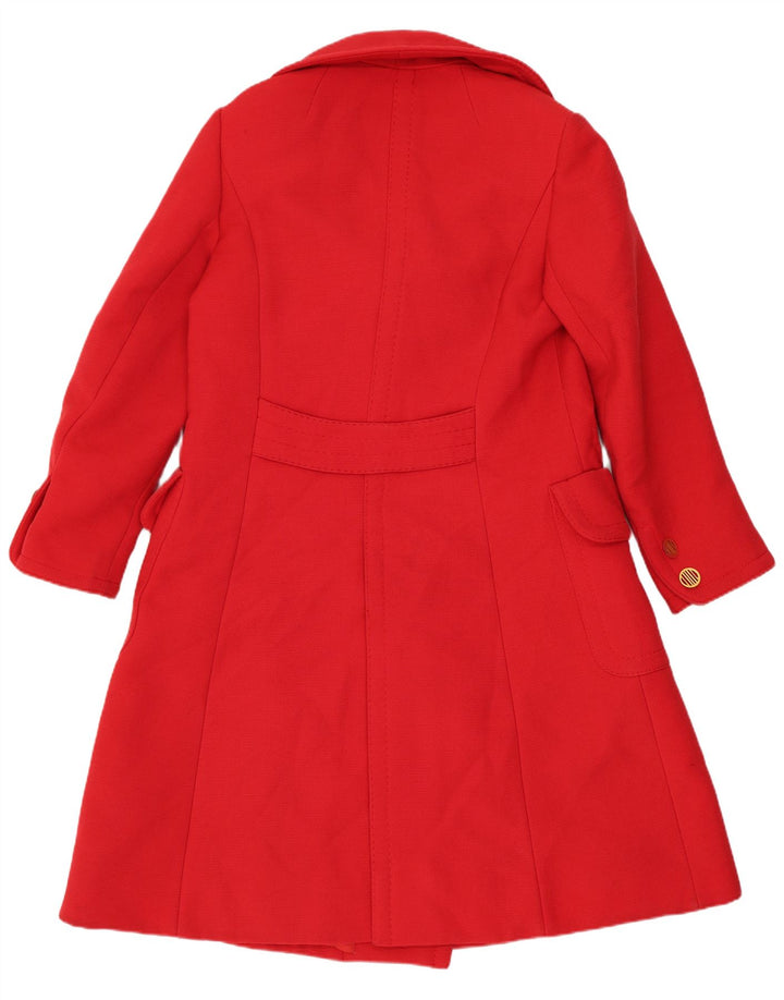 Casaco feminino vintage com peito duplo UK 12 vermelho médio