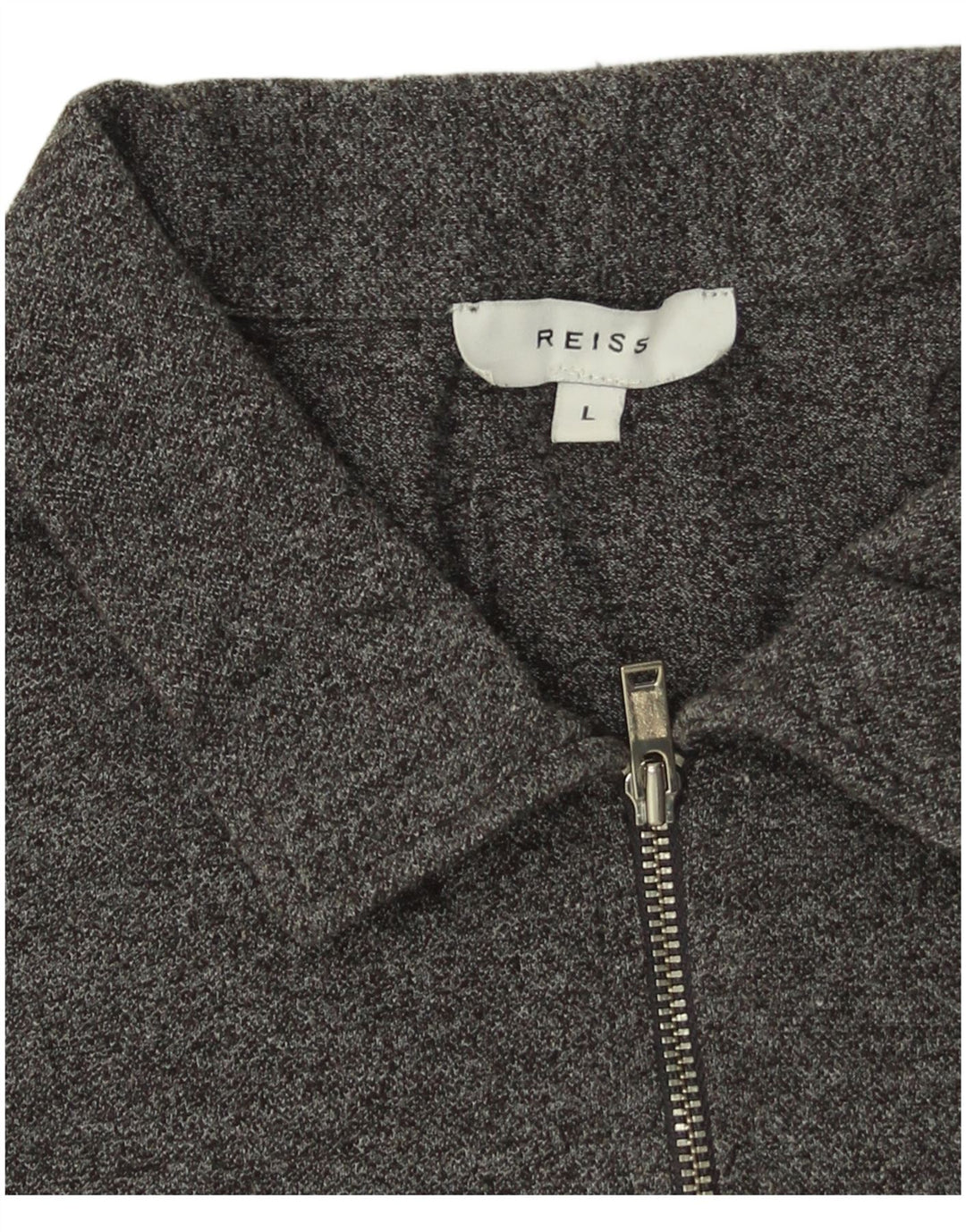 Camisa polo masculina Reiss grande algodão manchado cinza