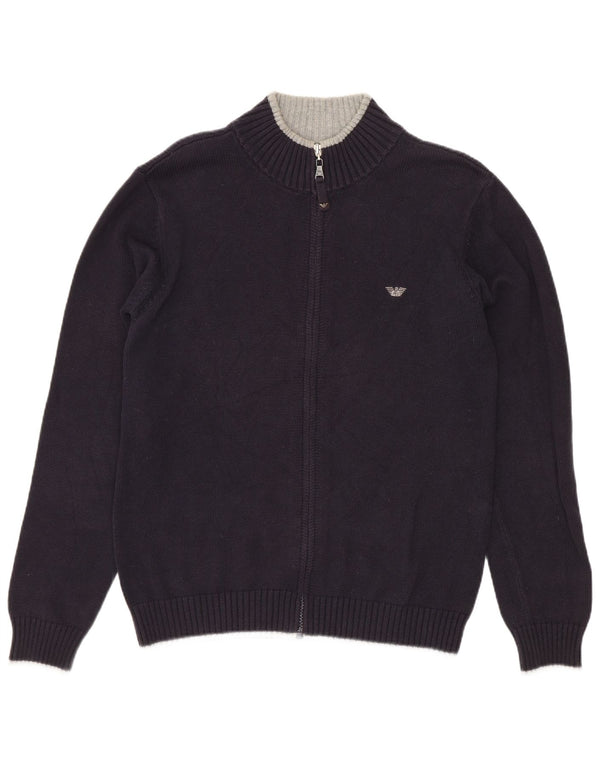 Suéter Cardigan Armani Teen Boys 13-14 Anos Azul Marinho