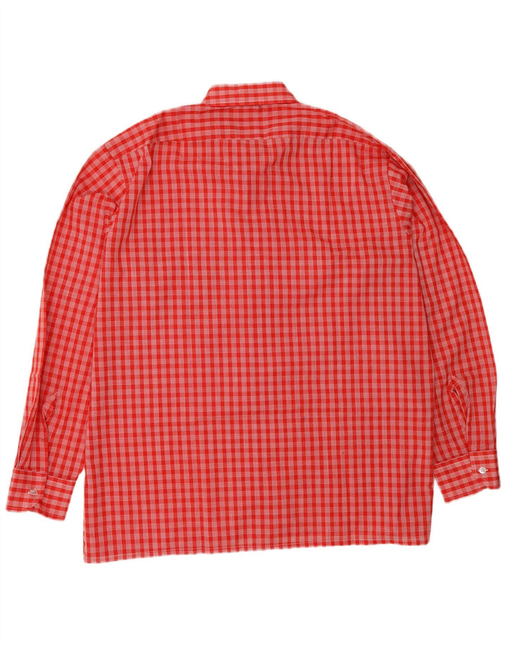 Camisa masculina vintage XL poliéster xadrez vermelho