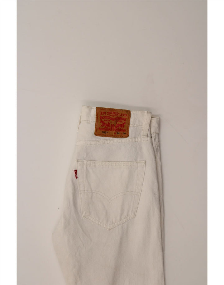 LEVI'S Womens 512 Distressed Slim Tapered Jeans W28 L30 White Cotton Vintage Levi's and Second-Hand Levi's from Messina Hembry 