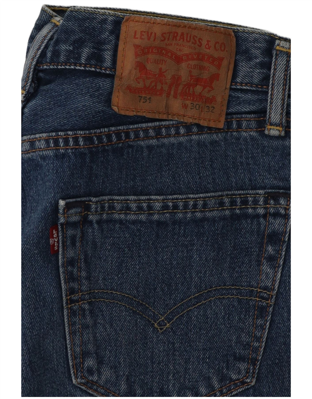 Shorts jeans feminino LEVI'S 751 W30 algodão azul médio