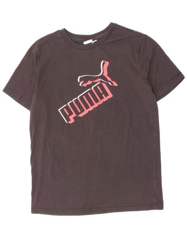 Camiseta Puma Boys Graphic Top 11-12 Anos Grande Algodão Preto