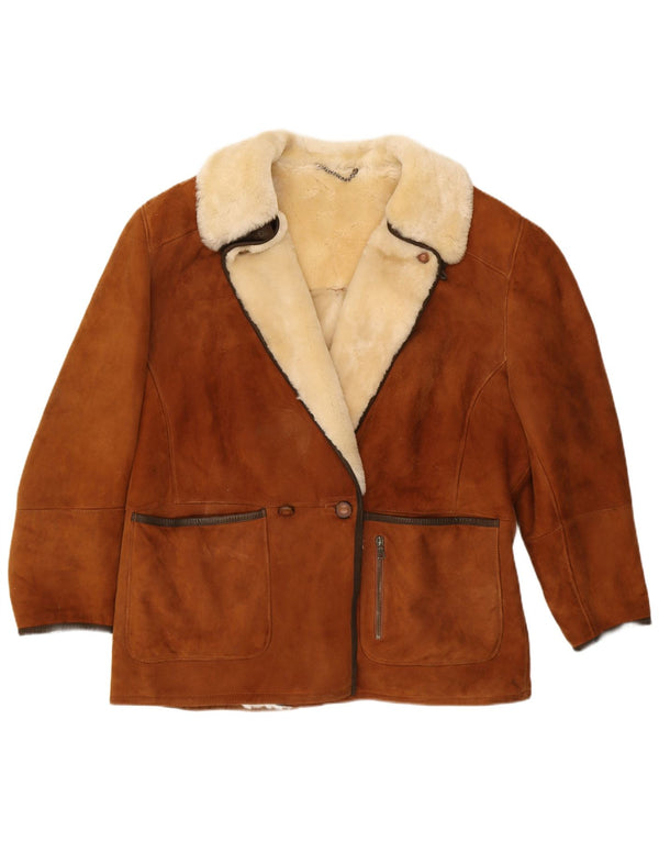 Jaqueta feminina GALLOTTI Shearling IT 52 2XL marrom shearling