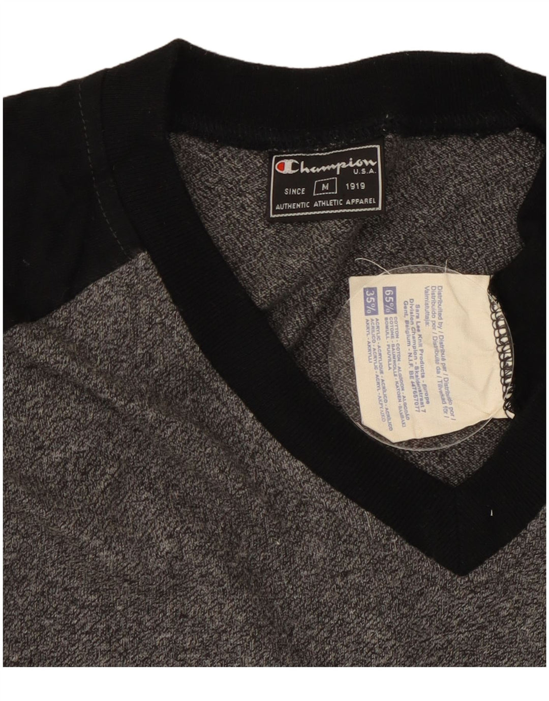 Camiseta masculina Champion cinza médio algodão colorblock